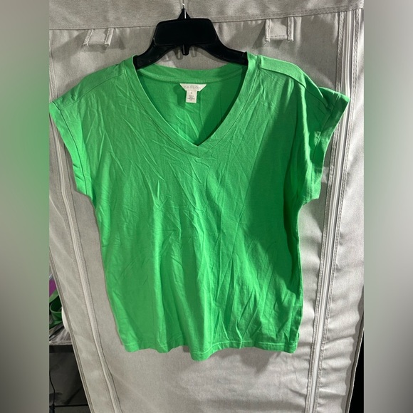 Caslon Relaxed Fit V Neck Short Sleeve Shirt Size XS Cotton - Picture 2 of 6